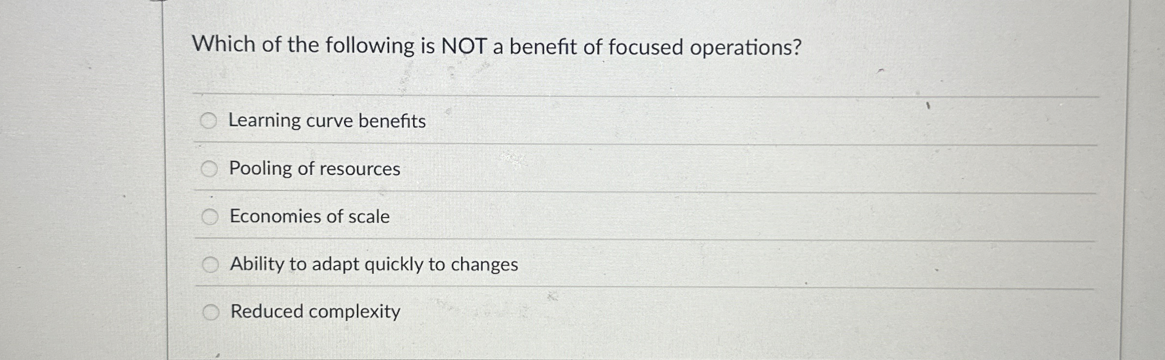 Solved Which of the following is NOT a benefit of focused | Chegg.com