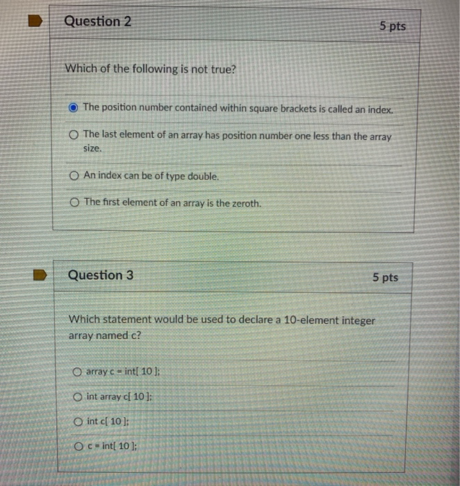 Solved D Question 2 5 pts Which of the following is not | Chegg.com