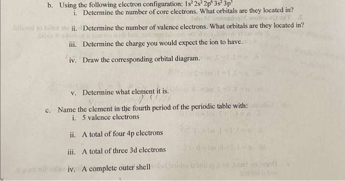 Solved B. Using The Following Electron Configuration: | Chegg.com