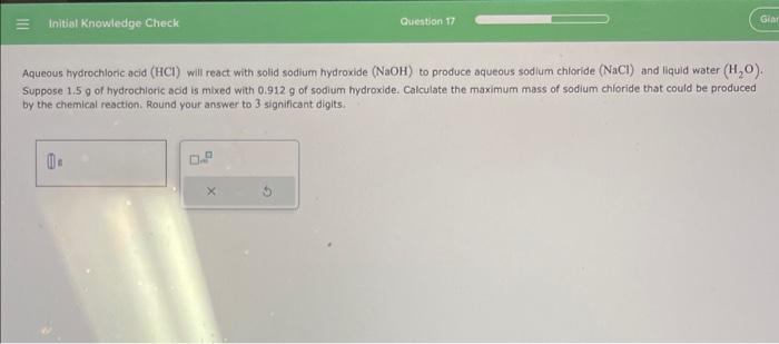 Solved Aqueous Hydrochloric Acid Hcl Will React With S