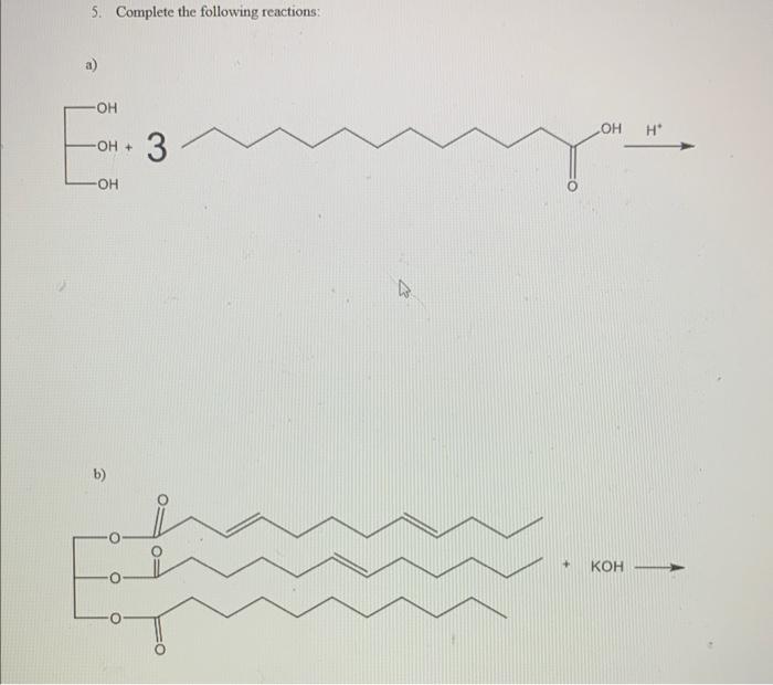 Solved 5. Complete The Following Reactions: A) B) | Chegg.com