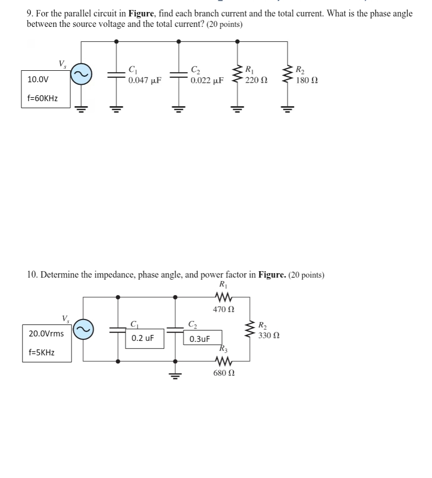 Current In A Parallel Solved For the parallel circuit in Figure, find each branch | Chegg.com