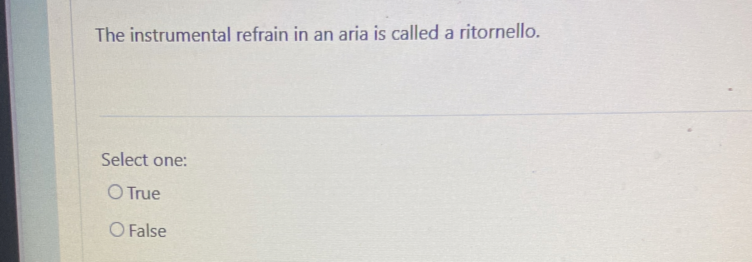 Solved The instrumental refrain in an aria is called a