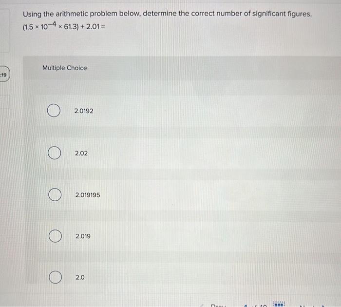 Solved Using The Arithmetic Problem Below, Determine The | Chegg.com