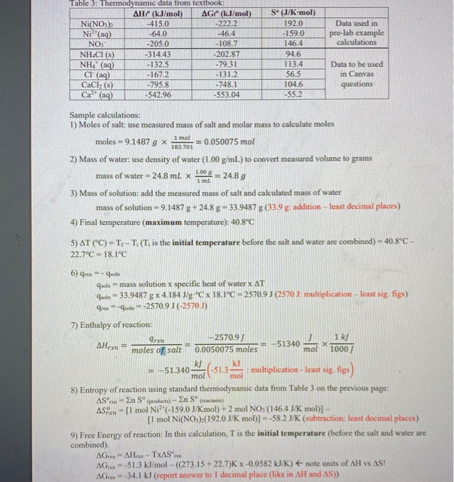 We Will Use Nickel Ii Nitrate For Our Calculation Chegg 