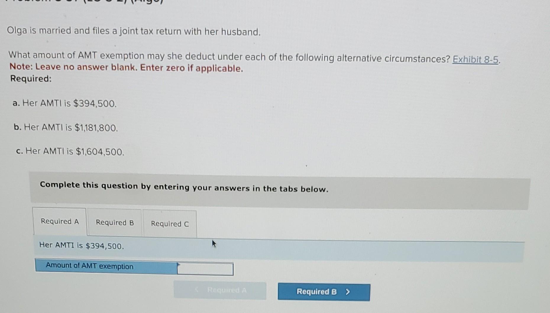 Solved Olga is married and files a joint tax return with her 