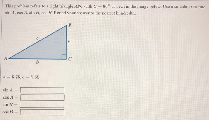 Solved This Problem Refers To A Right Triangle Abc With C 8275