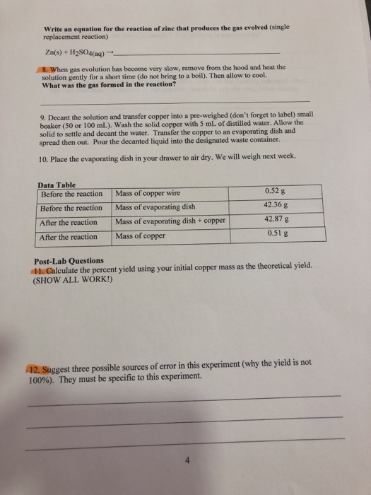 Solved THE COPPER CYCLE OBJECTIVE To observe chemical