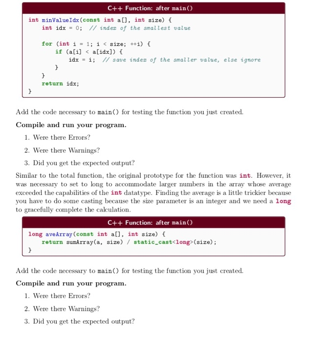 Solved easy C++ program with walkthrough, not long just has | Chegg.com