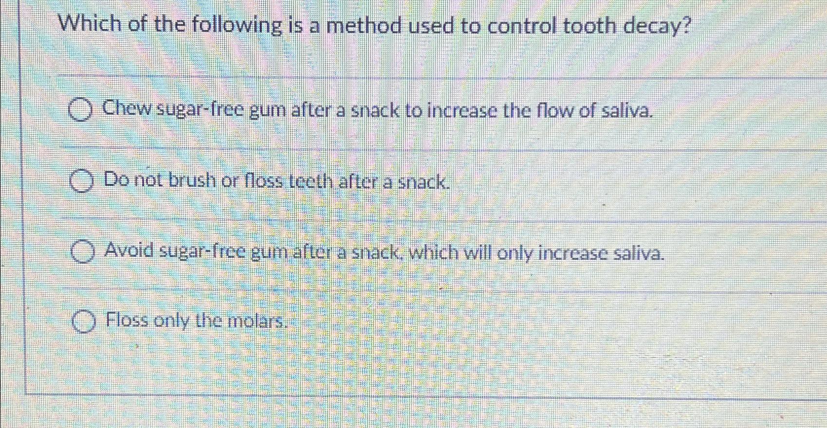 Solved Which of the following is a method used to control | Chegg.com
