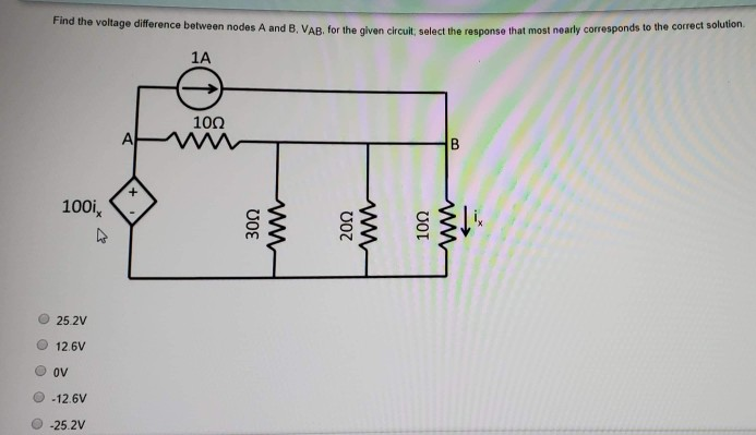 Solved Find the voltage difference between nodes A and B. | Chegg.com