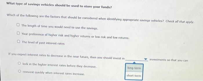 Solved What's The Best Method For Organizing Your Saving | Chegg.com