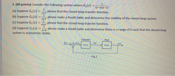 Solved 3. (40 points) Consider the following system where | Chegg.com