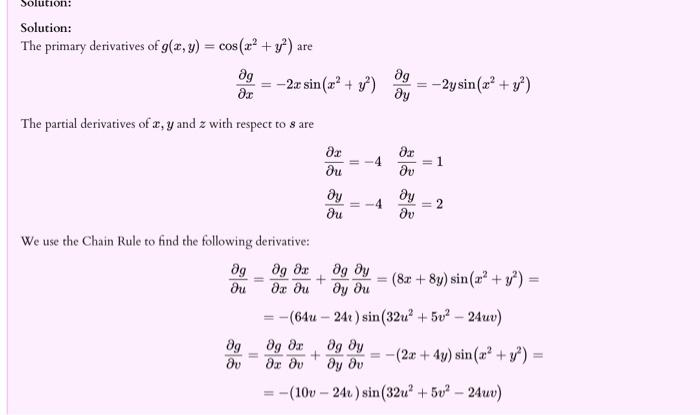 Solved Use the Chain Rule to calculate the partial | Chegg.com