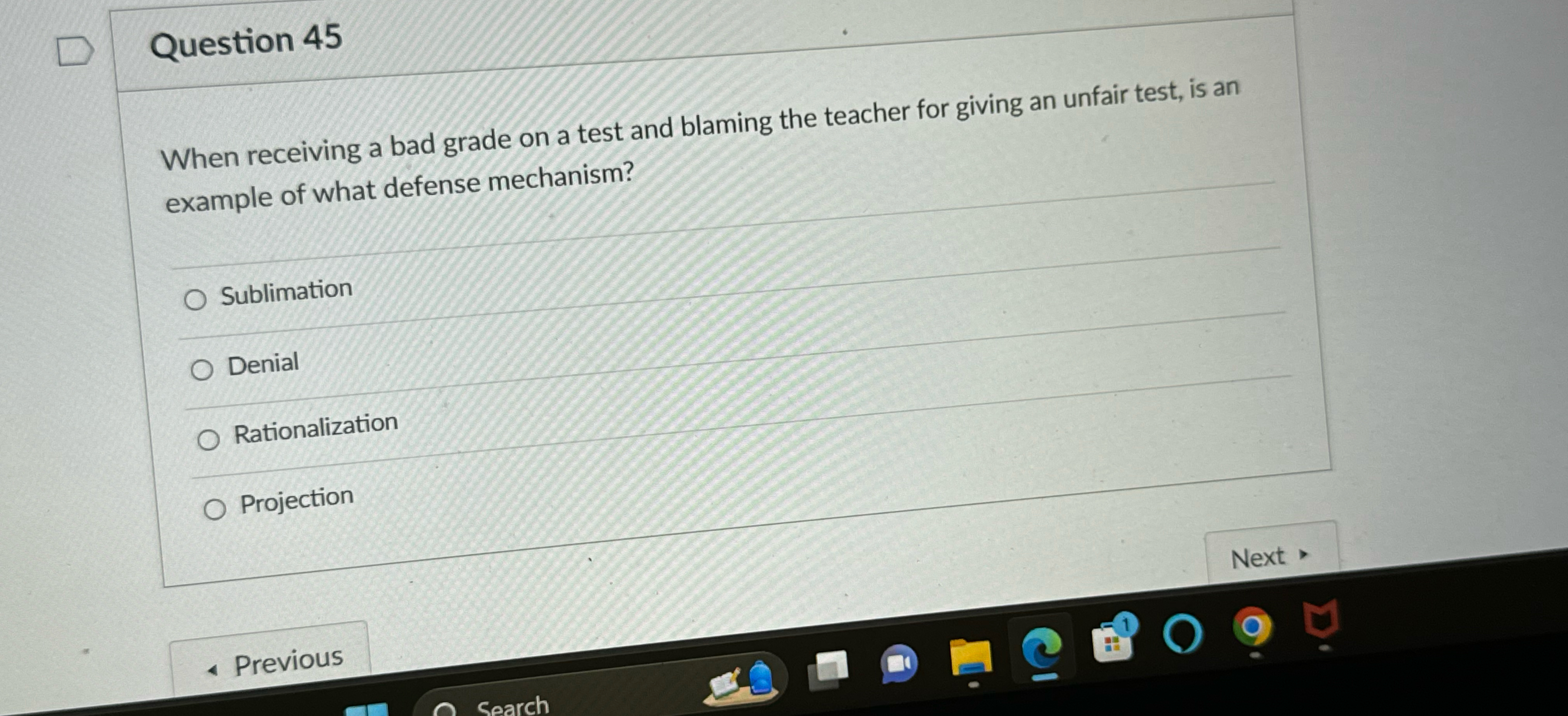 Solved Question 45When receiving a bad grade on a test and | Chegg.com