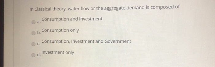 solved in the classical model, a decrease in aggregate... Solved In Classical theory, water flow or the aggregate | Chegg.com
