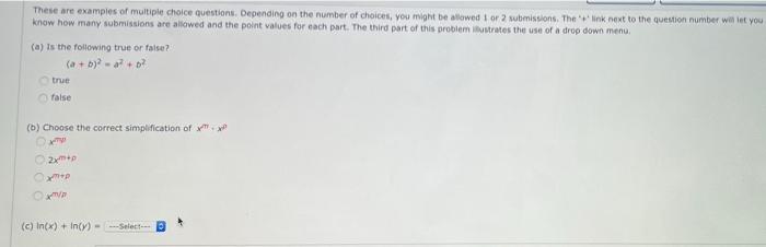 Solved These are examples of multiple choice questions. | Chegg.com