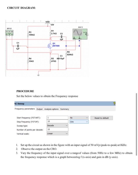 AIM 1. To design a small signal voltage Amplifier 2. | Chegg.com