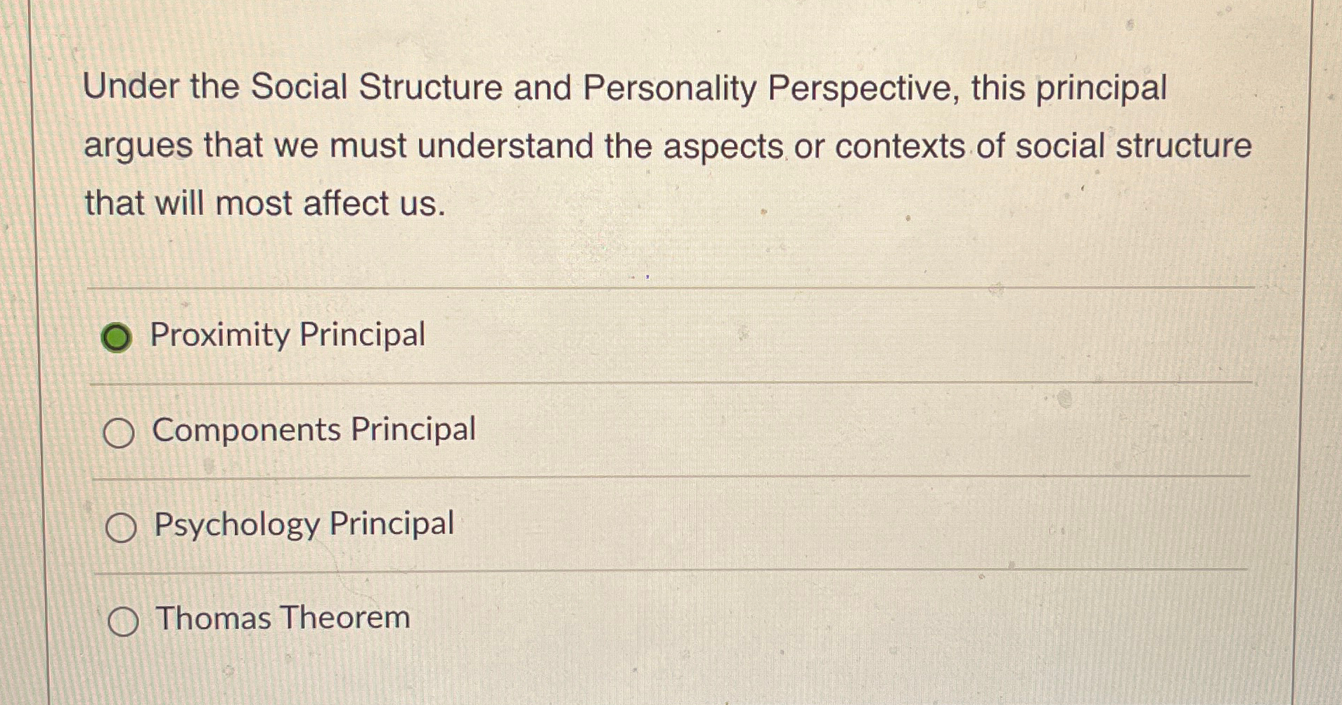 Solved Under the Social Structure and Personality | Chegg.com