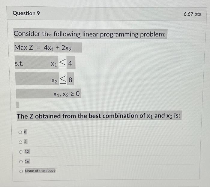 Solved Consider The Following Linear Programming Problem: | Chegg.com