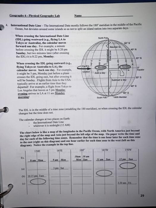 Solved Geography 6 - Physical Geography Lab Name Date Line w | Chegg.com