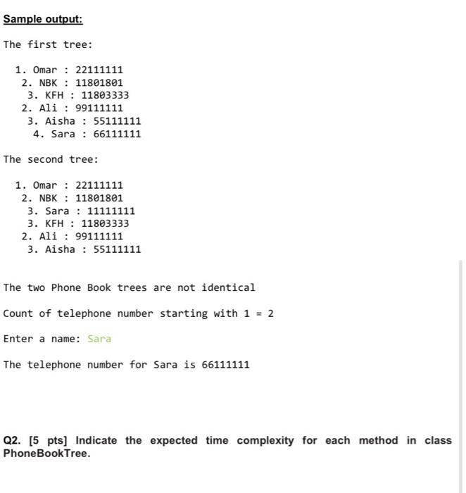 Solved Q1. [45 pts] Using Binary Search tree data structure, | Chegg.com