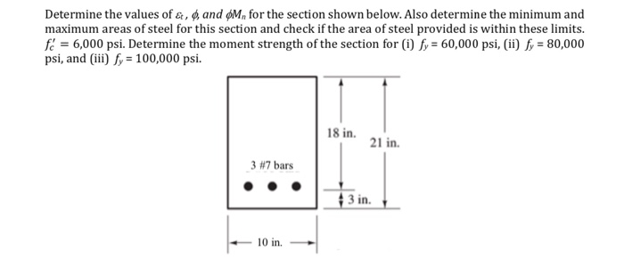 Solved Determine the values of &, and ø, for the section | Chegg.com