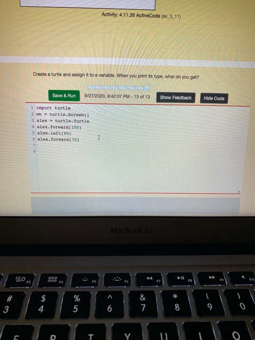 Solved Activity: 4.11.26 ActiveCode (ex_3_11) Create a | Chegg.com