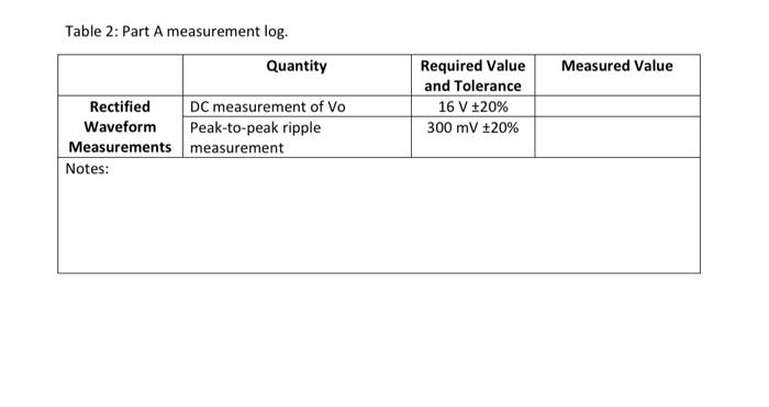 Solved Part A: AC to DC Conversion using a Bridge Rectifier Circuit Diagram