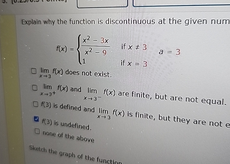 Solved Explain Why The Function Is Discontinuous At The 5124