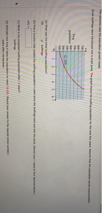 Solved This exercise uses the population growth model. Some | Chegg.com