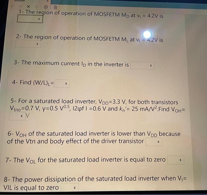 Solved Consider the inverter shown in the figure below, VDD | Chegg.com
