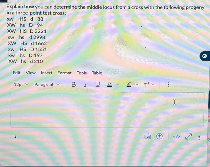 Solved Explain how you can determine the middle locus from a | Chegg.com