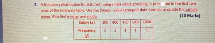 Solved 2. A frequency distribution for Data Set, using | Chegg.com