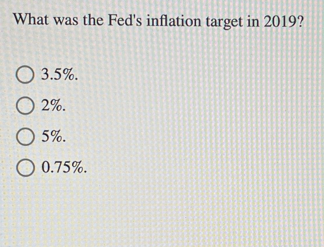 Solved What was the Fed's inflation target in | Chegg.com