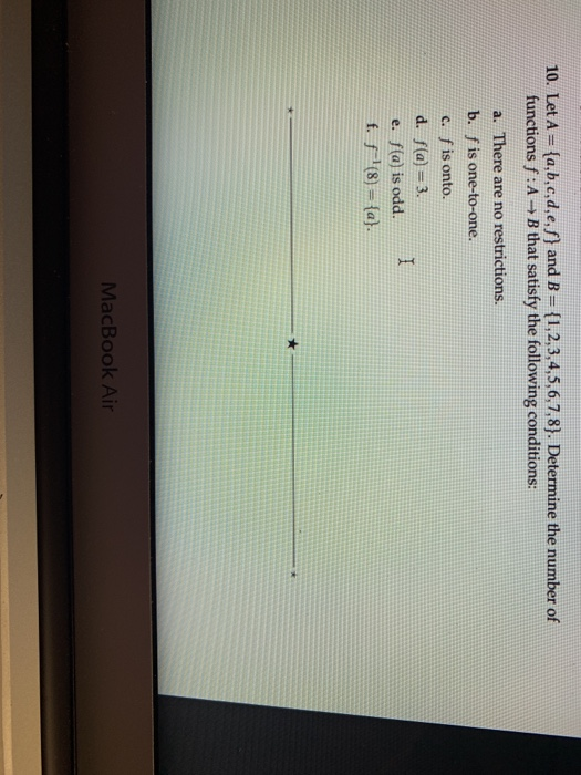 Solved 10. Let A = {a,b,c,d,e,f} And B = {1,2,3,4,5,6,7,8). | Chegg.com