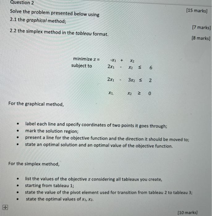 Solved Question 2 Solve the problem presented below using | Chegg.com