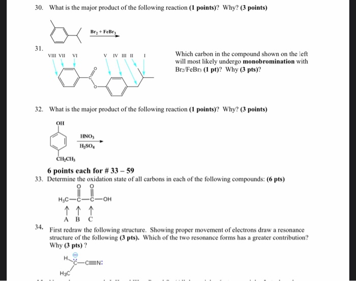 Solved 30. What is the major product of the following | Chegg.com