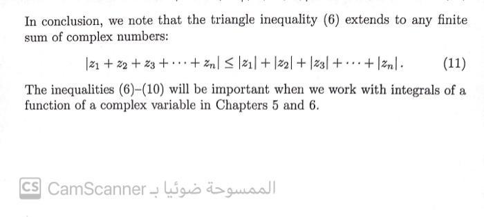 Solved In conclusion, we note that the triangle inequality | Chegg.com