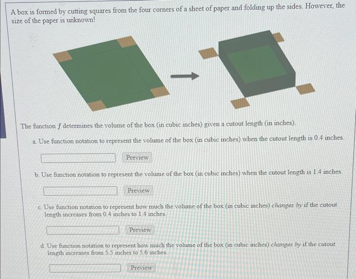Solved A box is formed by cutting squares from the four