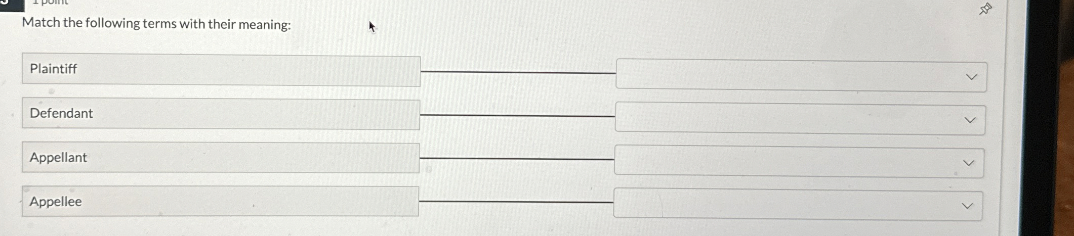 Solved Match the following terms with their | Chegg.com