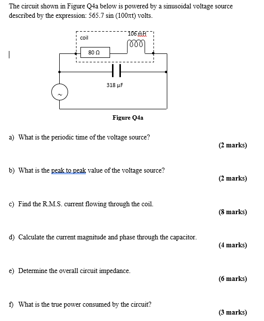 Solved The circuit shown in Figure Q4a below is powered by a | Chegg.com