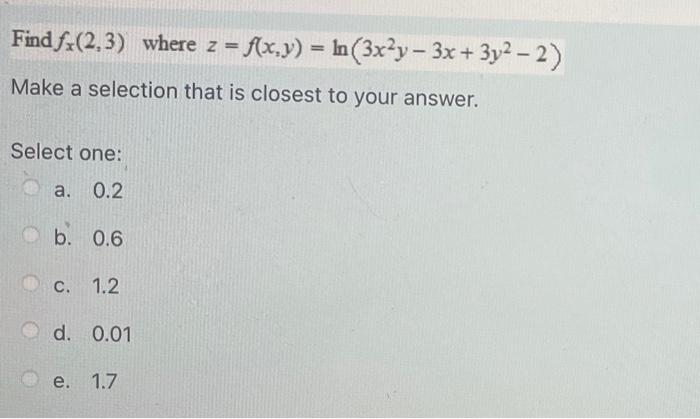 Solved Find Oz Ox Where Z F X Y 3 2 3 3 1 7xy 5x2