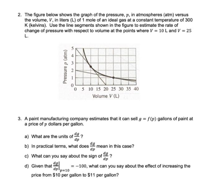 Solved 2. The figure below shows the graph of the pressure, | Chegg.com