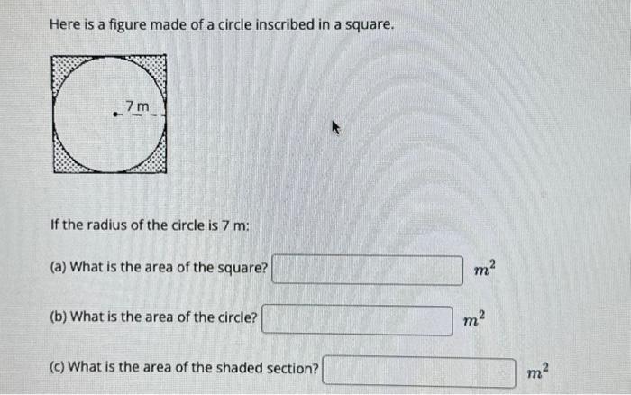 Solved Here is a figure made of a circle inscribed in a | Chegg.com