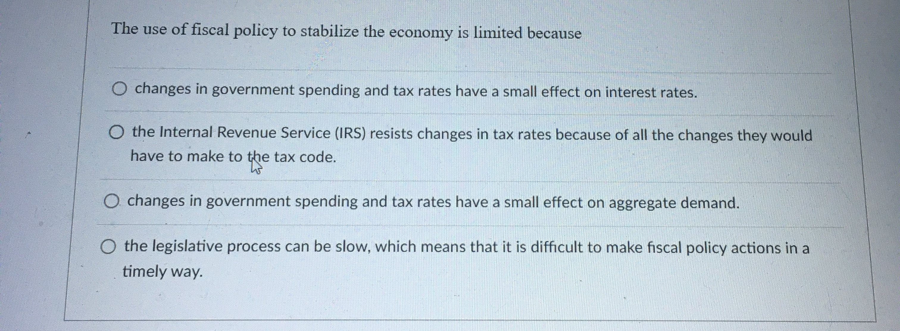 Solved Which of the following would most likely reduce | Chegg.com