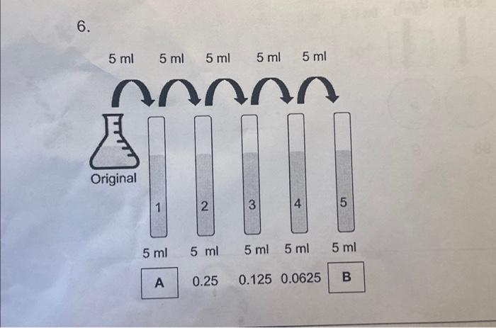 Solved 6. 5 ml 5 ml 5 ml 000 C Original 1 5 ml A 2 5 ml 0.25 | Chegg.com