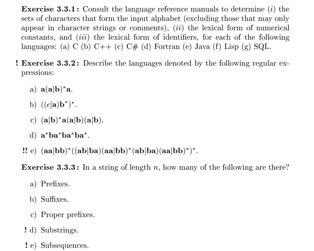 Solved Exercise 3.3.1: Consult the language reference | Chegg.com