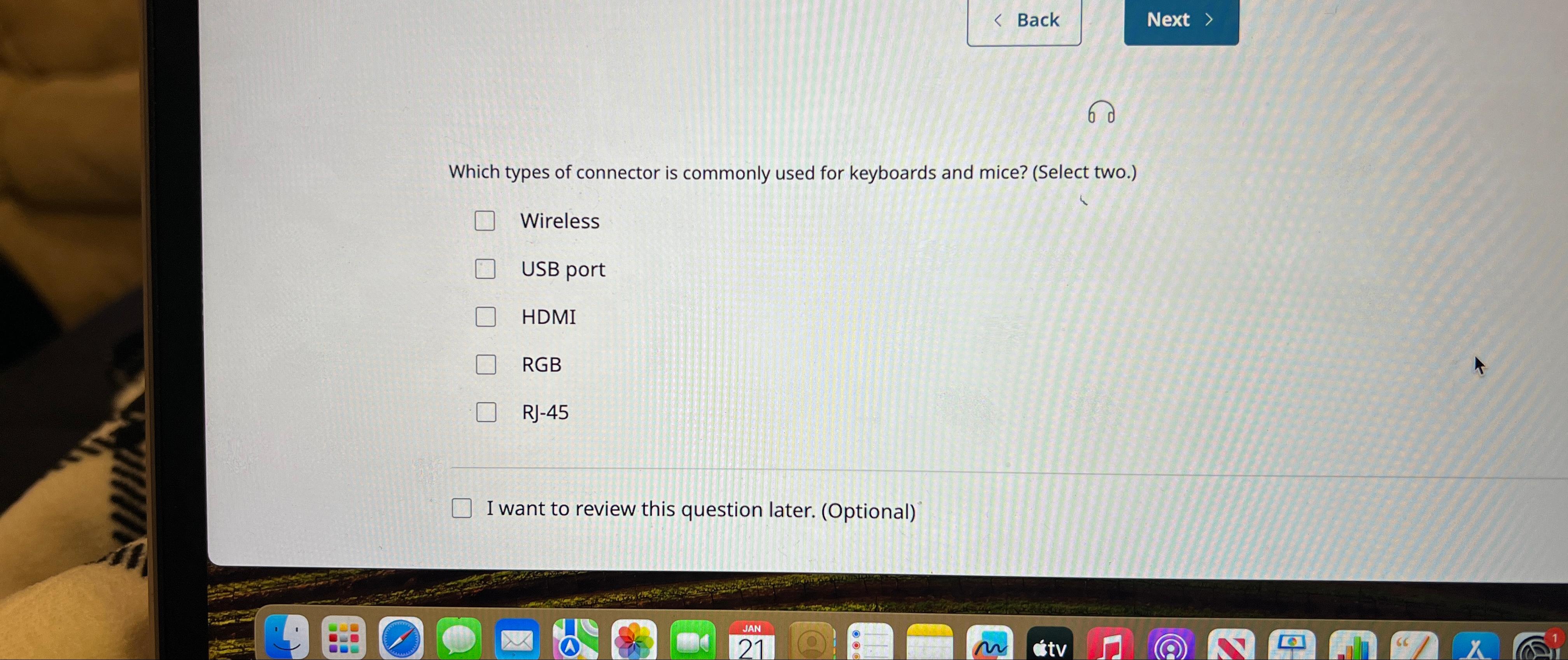 Solved Back Which types of connector is commonly used for