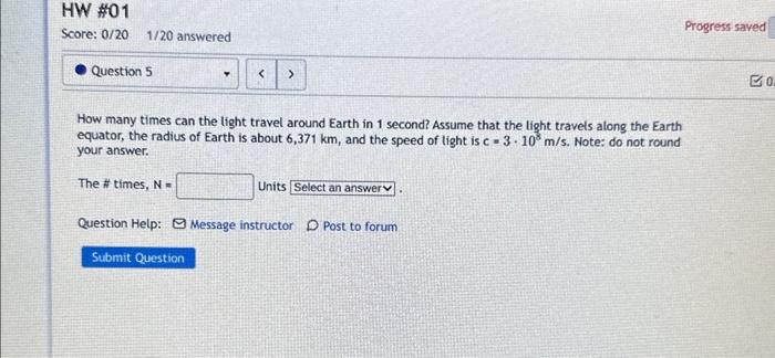 how many times can light travel around the earth in a year